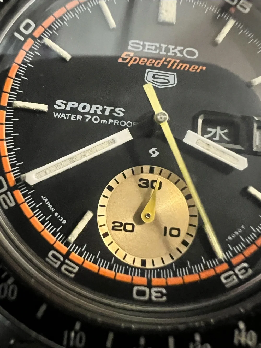 Vintage Seiko 5 Sports Speed-Timer 6139-6030 Chronograph April 1970 Proof Dial